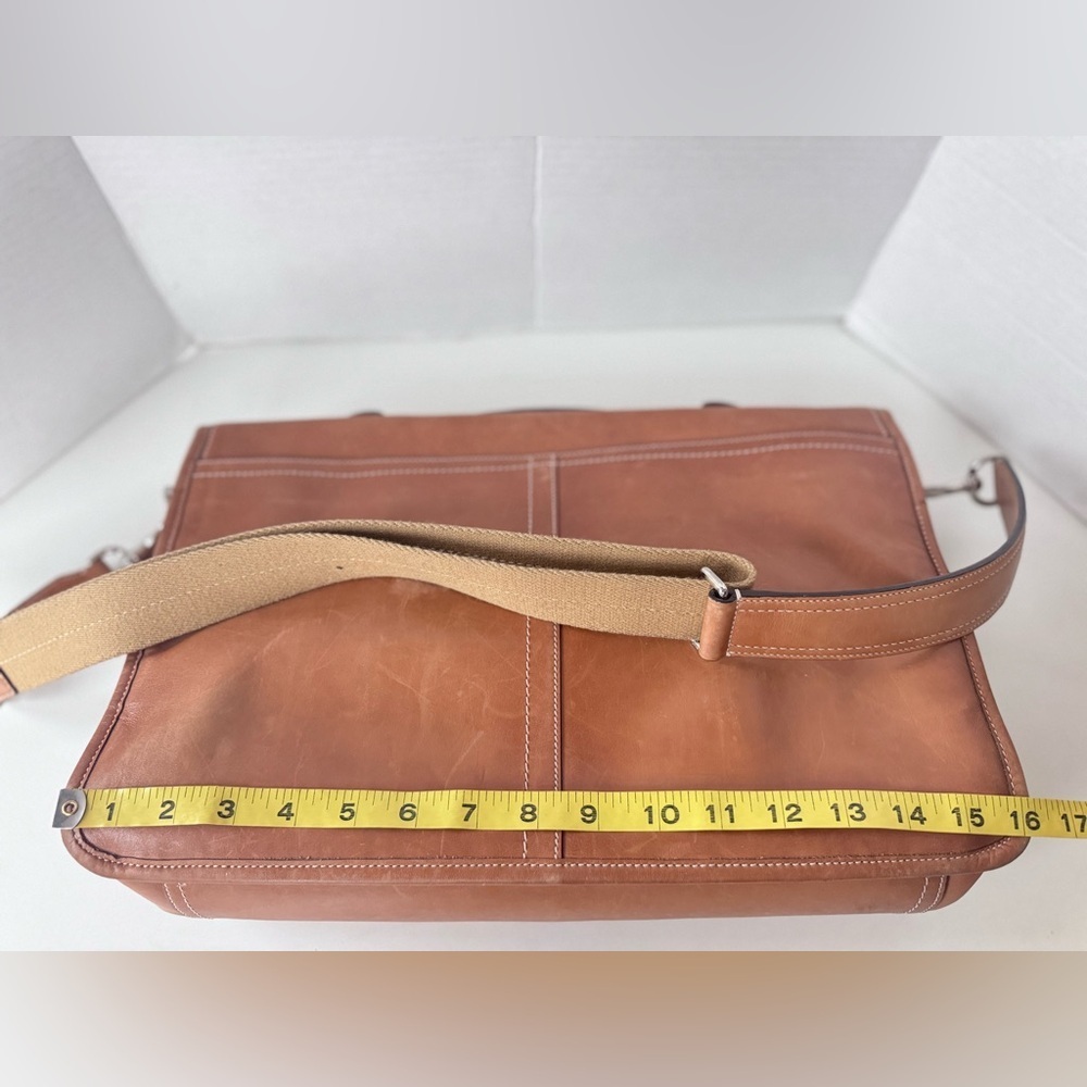 Vintage 90s Y2K COACH F70101 Tan Leather Briefcase Messenger Bag - Picture 14 of 16